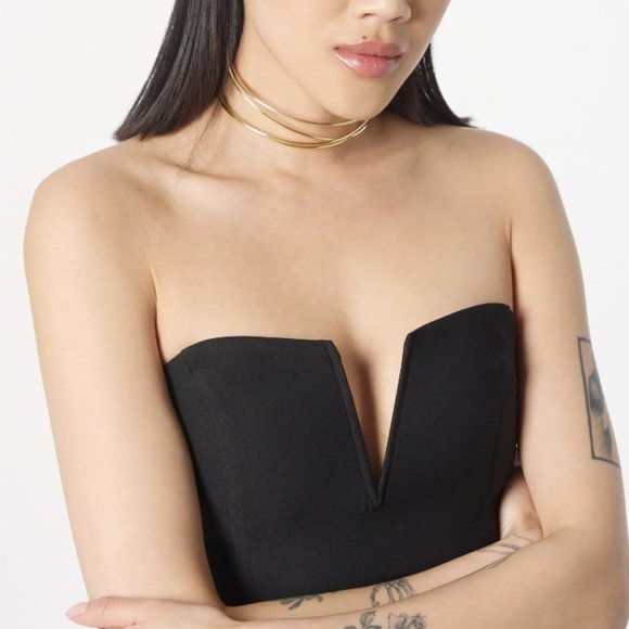 NWT Trendyol plunge corset top in black - Picture 2 of 10